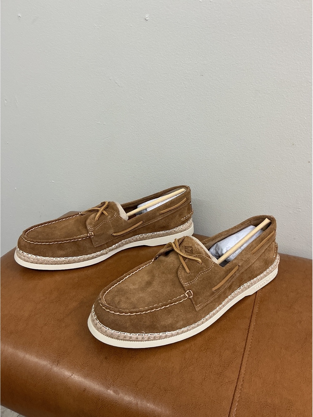 BNWT Sperry Authentic Original 2-Eye Resort Tan Preppy Suede Boat Shoes